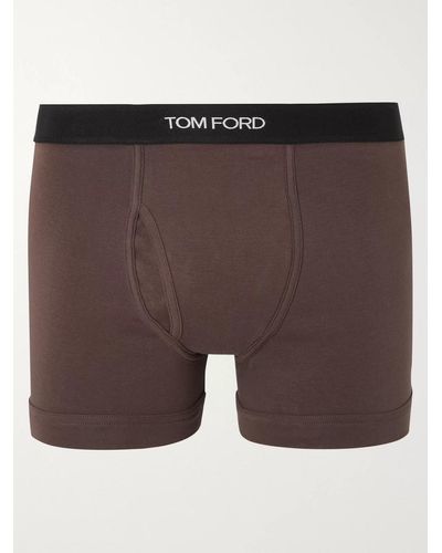 Tom Ford Stretch-cotton Boxer Briefs - Brown