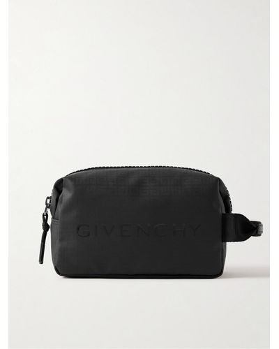 Givenchy G-zip Logo-print Webbing-trimmed Coated-nylon Jacquard Wash Bag - Black