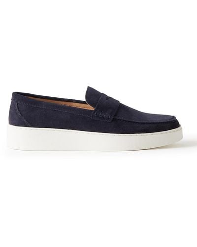 MR P. Peter Suede Penny Loafers - Blue