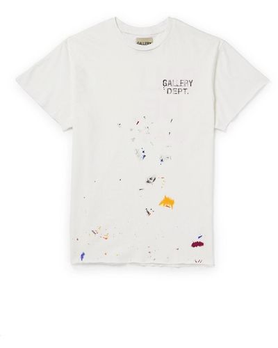 GALLERY DEPT. Boardwalk Paint-splattered Logo-print Cotton-jersey T-shirt - White