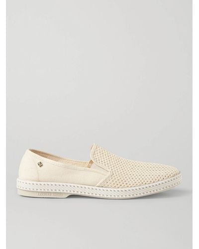 Rivieras Cotton Mesh Slip-On Shoes - Natural