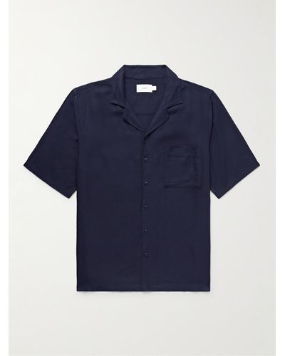 Onia Camp-collar Twill Shirt - Blue