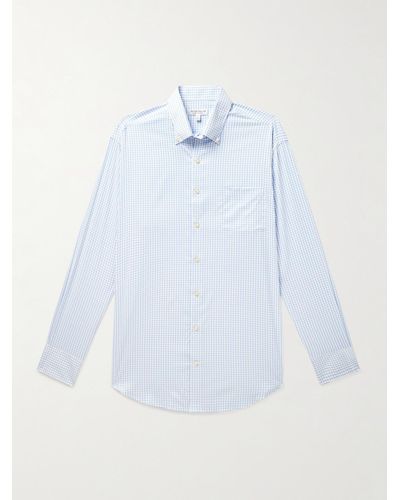 Peter Millar Hanford Button-down Collar Checked Twill Shirt - Blue