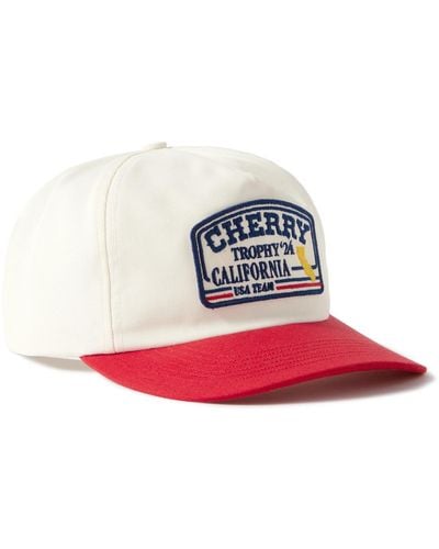CHERRY LA Logo-embroidered Cotton-canvas Baseball Cap - White