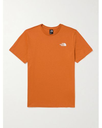 The North Face Redbox Celebration T-Shirt aus Baumwoll-Jersey mit Logoprint - Orange