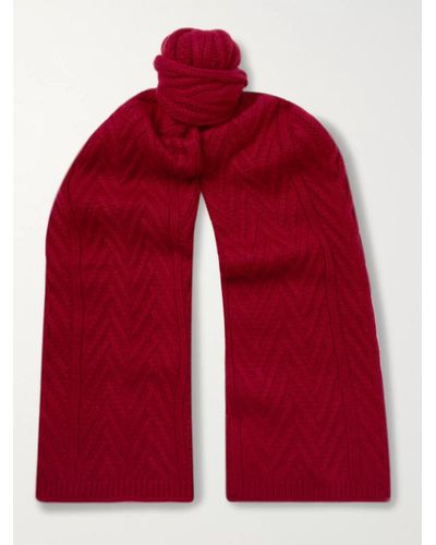 Loro Piana Baby Cashmere Cable-knit Scarf - Red