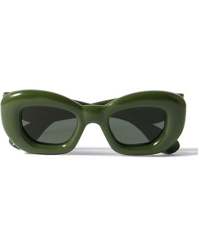 Loewe Inflated Square-frame Acetate Sunglasses - Green