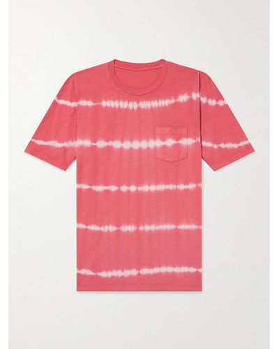 Hartford Tie-dyed Striped Slub Cotton-jersey T-shirt - Pink