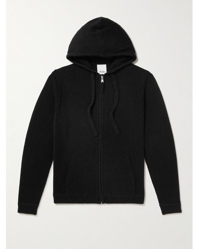 Allude Virgin Wool And Cashmere-blend Zip-up Hoodie - Black