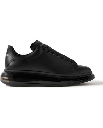 Alexander McQueen Exaggerated-Sole Leather Sneakers - Black