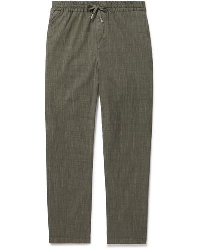 MR P. Straight-leg Prince Of Wales Checked Cotton-blend Drawstring Pants - Green