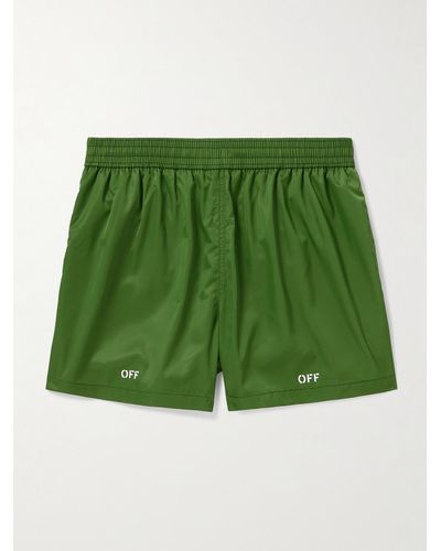 Off-White c/o Virgil Abloh Straight-leg Short-length Logo-print Swim Shorts - Green