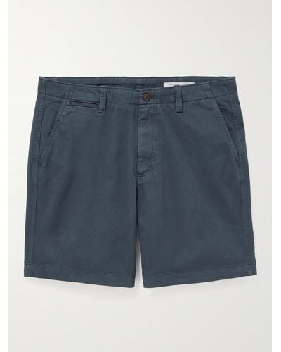 Outerknown Nomad Straight-leg Organic Cotton-twill Chino Shorts - Blue