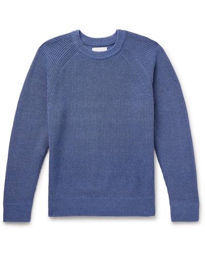 NN07 Jacobo 6470 Ribbed Cotton Sweater - Blue