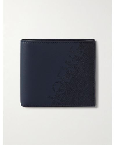 Loewe Logo-detailed Leather Billfold Wallet - Blue