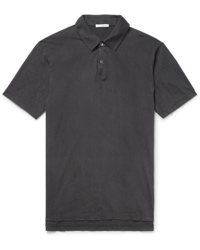 James Perse Supima Cotton-jersey Polo Shirt - Black