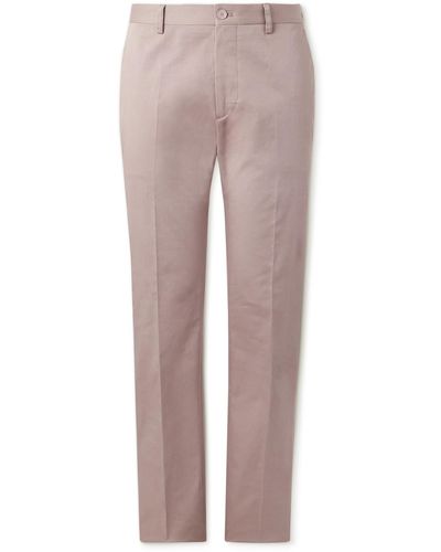 Etro Straight-leg Cotton-blend Twill Pants - Pink