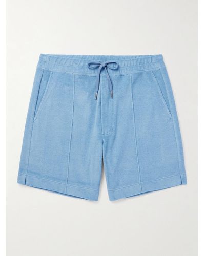 Tom Ford Straight-leg Cotton-terry Shorts - Blue