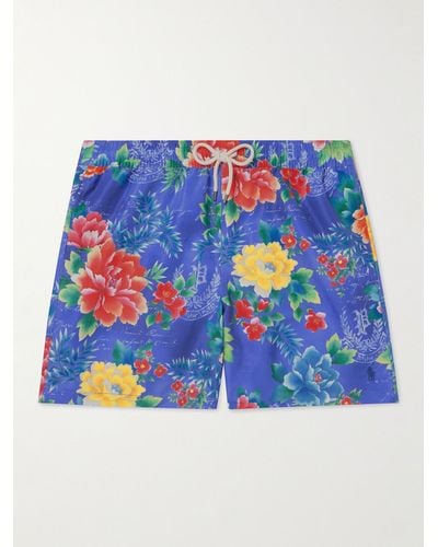 Polo Ralph Lauren Traveller Straight-leg Floral-print Swim Shorts - Blue