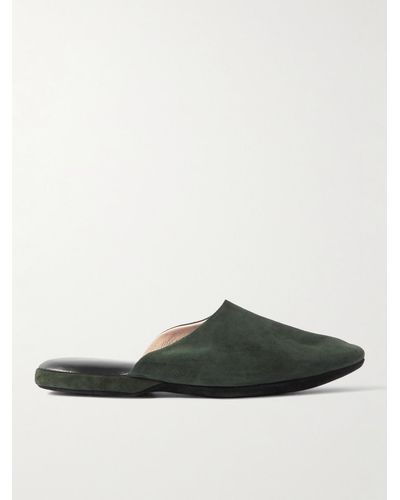 Charvet Suede Slippers - Green