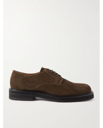 MR P. Jacques Regenerated Suede By Evolo® Derby Shoes - Brown