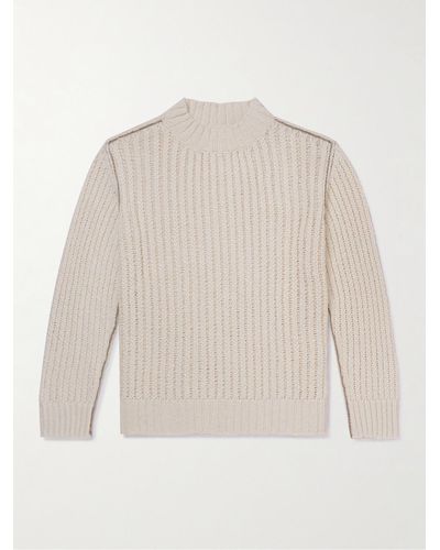 MR P. Ribbed Open-knit Cotton Sweater - White