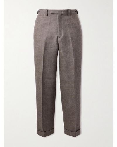 Beams Plus Straight-leg Checked Wool Suit Pants - Grey