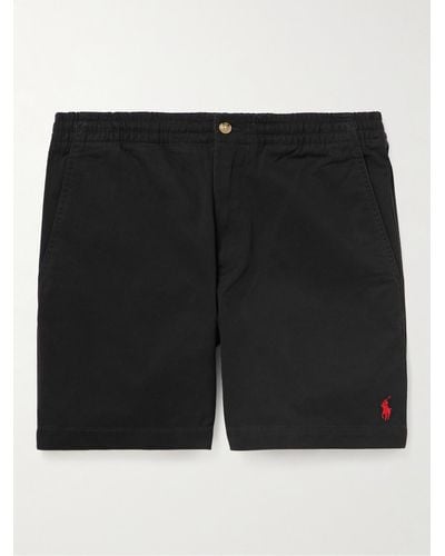 Polo Ralph Lauren Logo-embroidered Cotton-blend Twill Shorts - Black