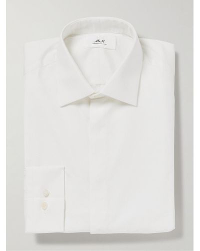 MR P. Cotton Bib-front Tuxedo Shirt - White