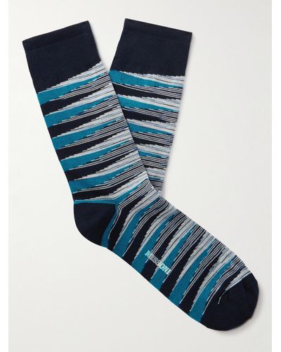 Missoni Striped Cotton-blend Socks - Blue