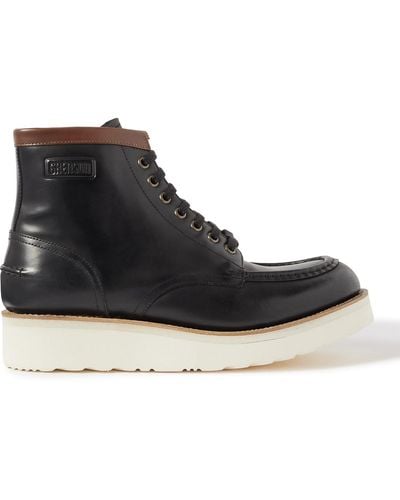 Grenson Asa Leather Derby Boots - Black