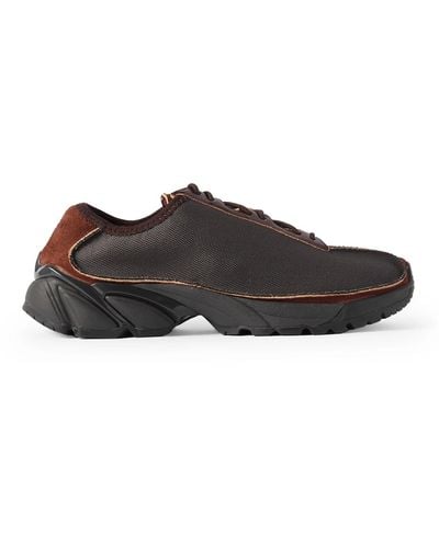 Our Legacy Klove Leather And Suede-trimmed Canvas Sneakers - Brown