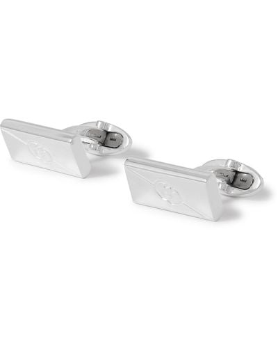 Gucci Logo-engraved Sterling Silver Cufflinks - White