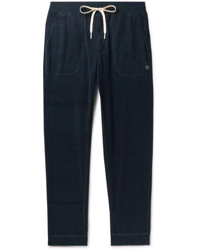 Outerknown Hightide Tapered Organic Cotton-blend Terry Sweatpants - Blue