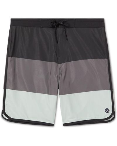 Outerknown Tasty Scallop Mid-length Printed Recycled-shell Swim Shorts - Brown