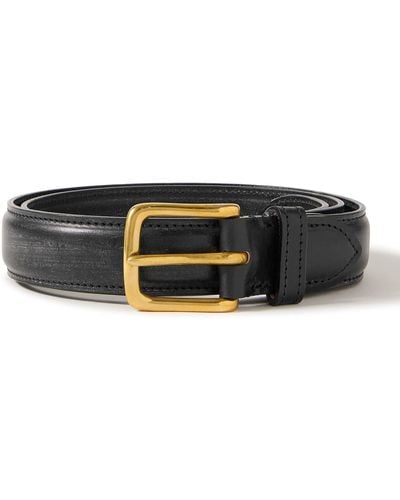 Drake's 3cm Leather Belt - Black