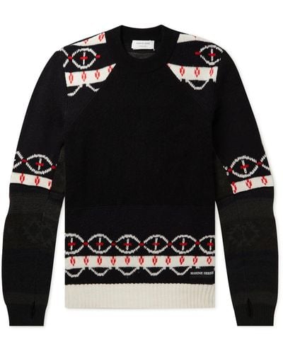 Marine Serre Wool Sweater - Black
