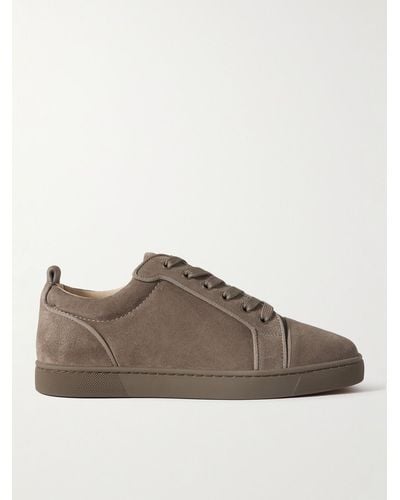 Christian Louboutin Louis Junior Suede Trainers - Brown