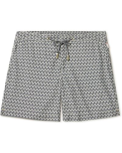 Orlebar Brown Bulldog Slim-fit Mid-length Printed Recycled Swim Shorts - Gray