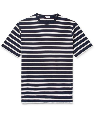 Sunspel Striped Cotton-jersey T-shirt - Blue