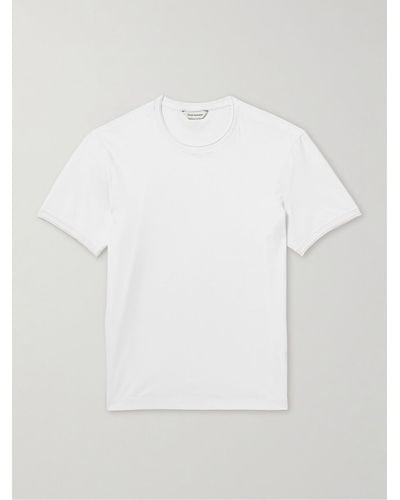 Club Monaco Refined T-Shirt aus Jersey aus mercerisierter Baumwolle - Weiß