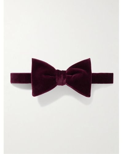 Ralph Lauren Purple Label Pre-tied Cotton-velvet Bow Tie - Purple