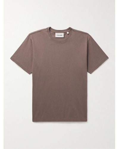 FRAME T-Shirt aus Baumwoll-Jersey - Braun