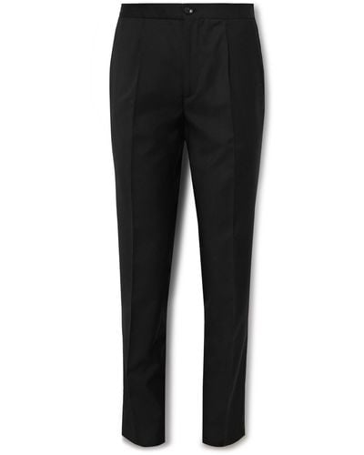 Incotex Venezia 1951 Tapered Pleated Super 100s Virgin Wool Pants - Black