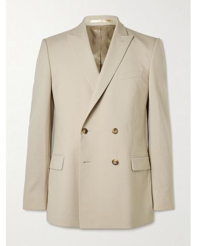 MR P. Phillip Double-breasted Wool And Mohair-blend Suit Jacket - Natural