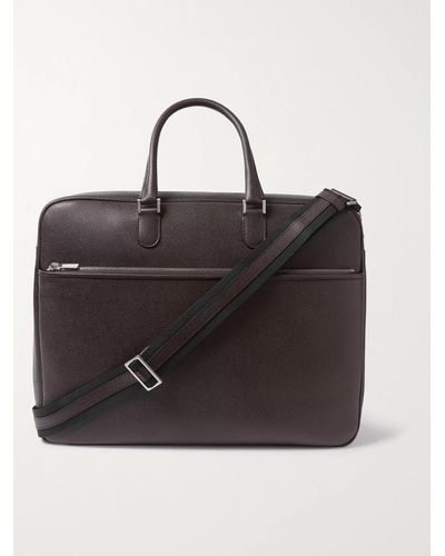 Valextra Pebble-grain Leather Briefcase - Brown