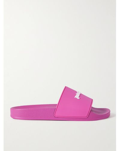 Palm Angels Pool Logo-embossed Rubber Slides - Pink