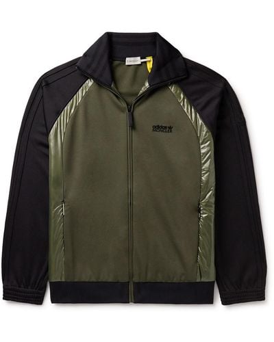 Moncler Genius Adidas Originals Logo-appliquéd Glossed Shell-trimmed Tech-jersey Track Jacket - Green