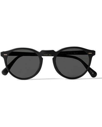 Oliver Peoples Gregory Peck Round-frame Acetate Sunglasses - Black