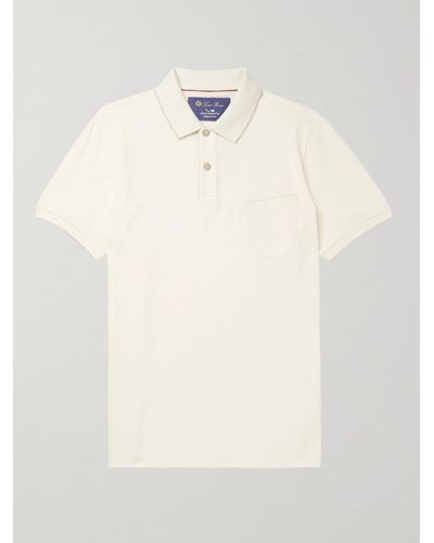 Loro Piana Regatta Contrast-tipped Stretch-cotton Piqué Polo Shirt - Natural